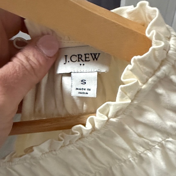 J. Crew Factory Off-White Ruffle Blouse - Picture 2 of 3